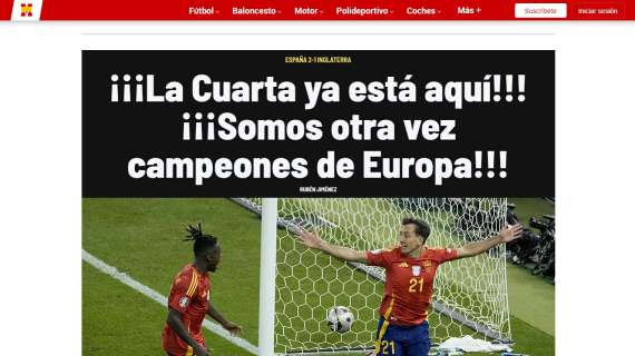 La Roja è sul tetto d'Europa per la quarta volta, le aperture spagnole: "C4mpeones!"