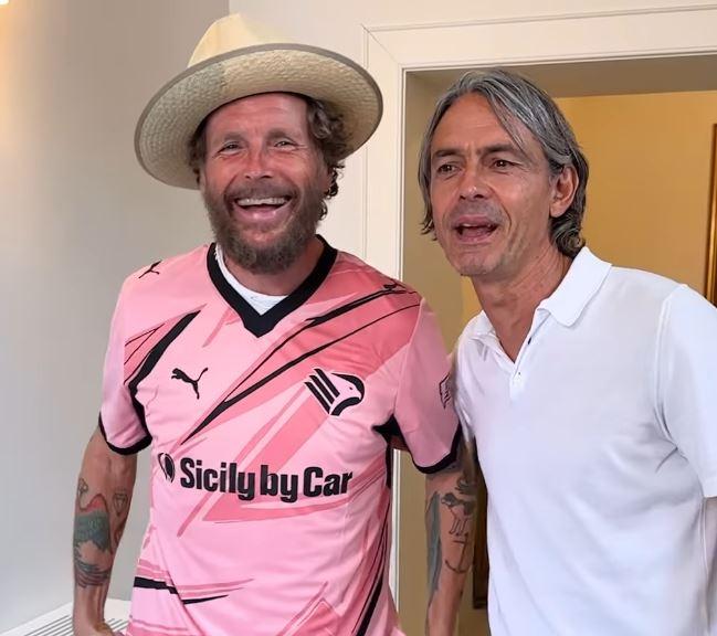 Palermo, siparietto Inzaghi-Jovanotti. Il cantante: "Pippo è la grande storia dello sport"