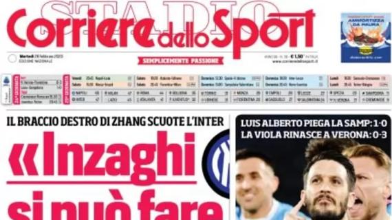 L'apertura del Corriere dello Sport: "Inzaghi si può fare di più. Il Mago inventa, la Lazio decolla"