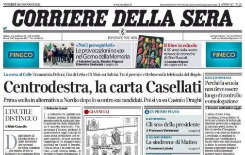 Corriere della Sera sul colpo Vlahovic della Juventus: "Il botto"