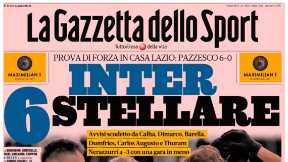 L'apertura de La Gazzetta dello Sport sul posticipo di Serie A: "Inter 6 stellare"