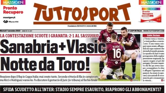 Tuttosport in apertura sui bianconeri che tornano a sognare: "Il popolo: 'Avanti Juve'"