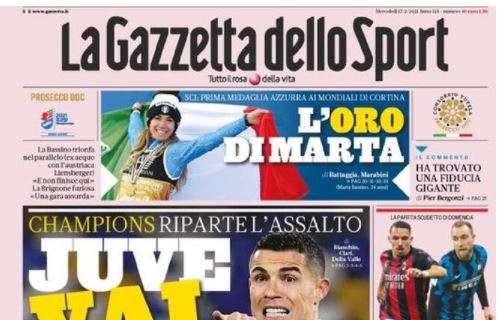 L'apertura de La Gazzetta dello Sport sui bianconeri: "Juve vai in Porto!"