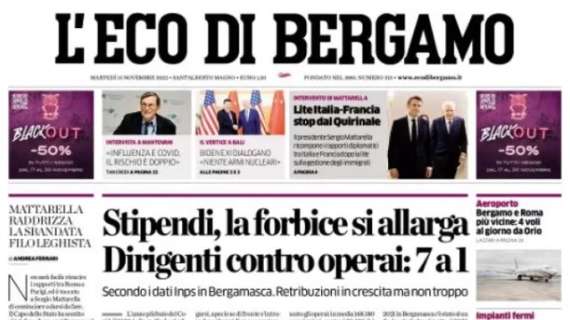 L'Eco di Bergamo titola: "Atalanta ok, vale l'Europa anche dopo gli ultimi ko"