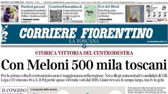 Il Corriere Fiorentino in apertura sui dubbi principali nella Fiorentina: “Portieri precari”