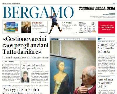 Corriere di Bergamo in taglio alto: "Atalanta, niente alibi. Già digerita la Champions"