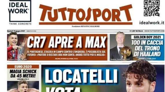 L'apertura di Tuttosport: "Locatelli vota Italia e Juve"