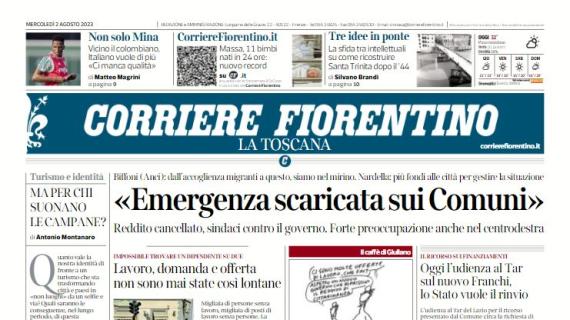 Il Corriere Fiorentino apre con il mercato della Fiorentina: "Non solo Mina"