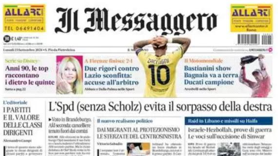 Il Messaggero titola: “Roma nel caos ma si rialza. Lazio sconfitta con proteste”