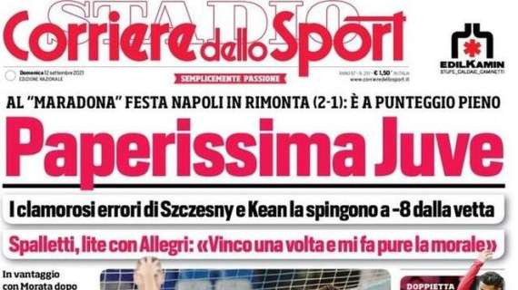 L'apertura del Corriere dello Sport col successo del Napoli: "Paperissima Juve"