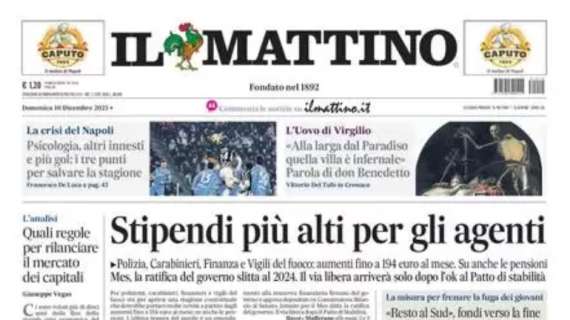 Crisi Napoli, Il Mattino: "Psicologia, altri innesti e più gol: i tre punti per salvare la stagione"