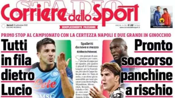 L'apertura del Corriere dello Sport: "C'è solo Ciro". Crisi di attaccanti, Mancini lancia l'allarme