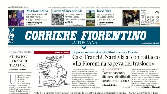 L'apertura del Corriere Fiorentino sui viola in Supercoppa: "Missione araba"