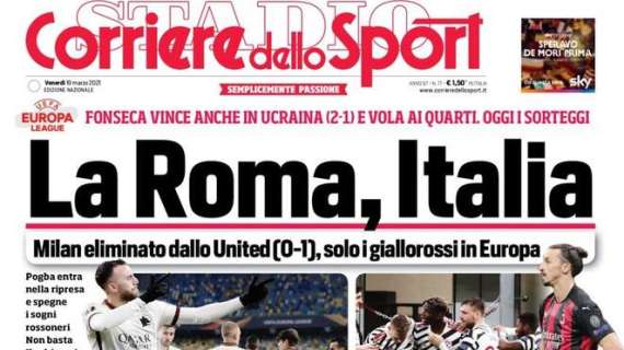 L'apertura del Corriere dello Sport: "La Roma, Italia"
