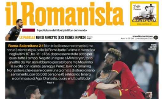 L'apertura de Il Romanista dopo il 2-1 della Roma sulla Salernitana: "Hard core"
