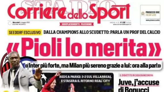 Il Corriere dello Sport apre con le parole di Seedorf: "Pioli merita lo Scudetto"