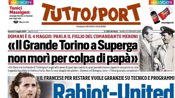 Tuttosport allarmato in prima pagina: "Rabiot-United, Juve alle strette"