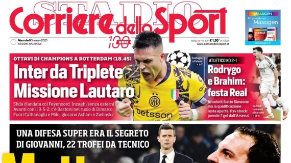 Bunker Juventus, il Corriere dello Sport in prima pagina: "Motta alla Trap"