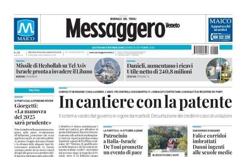 Il Messaggero Veneto questa mattina in apertura: "Aria di Coppa: l'Udinese c'è"