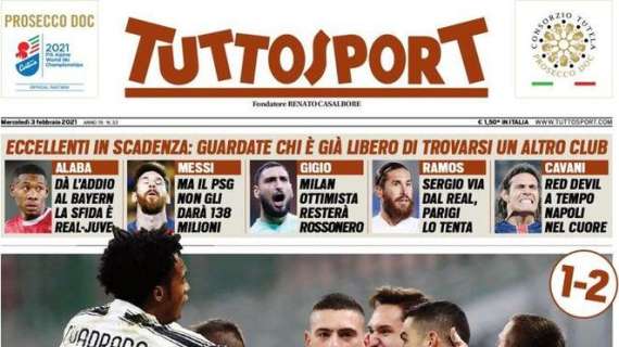 Tuttosport in apertura sulla Coppa Italia: "CR7, goduria Juve"