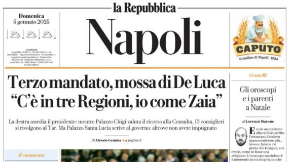 La Repubblica (ed. Napoli): "Napoli, che show a Firenze. Tre gol per il primato solitario"