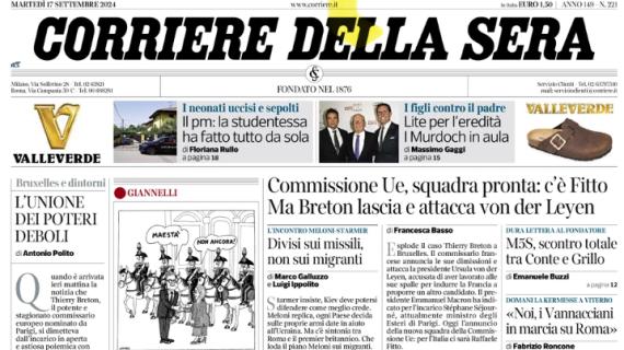 Inizia la nuova Champions per Juve e Milan, Corriere della Sera: "Debutto al ballo"