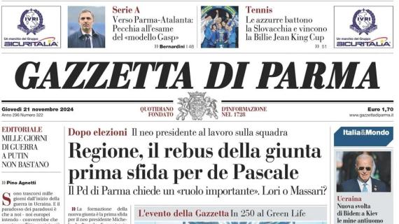 Atalanta al Tardini, la Gazzetta di Parma apre: "Pecchia all'esame del modello Gasp"