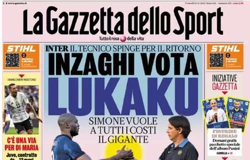 L'apertura de La Gazzetta dello Sport sull'Inter: "Inzaghi vota Lukaku"