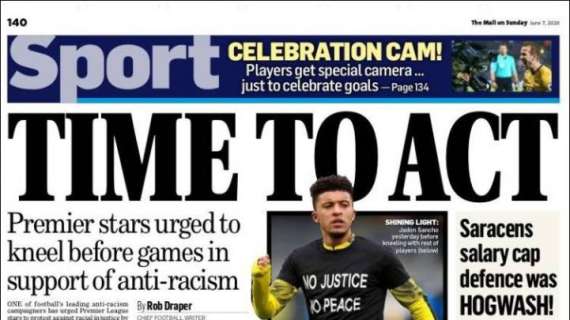 Daily Mail: "Tempo di agire, in Premier League ci si inginocchierà prima delle gare"