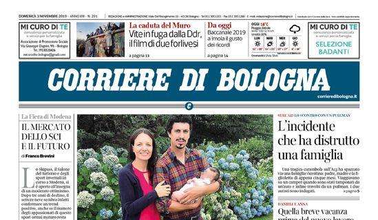 Corriere di Bologna in taglio basso: "Beffati nel finale, passa l'Inter"