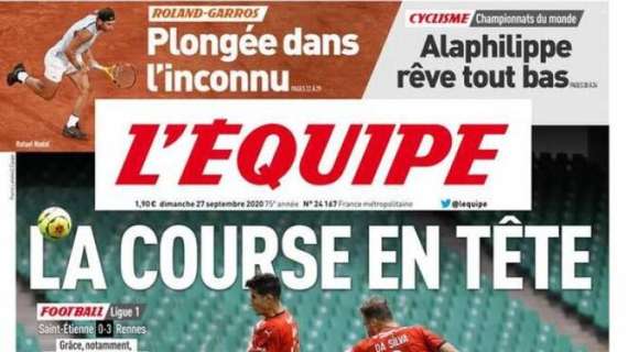 Il Rennes vola in vetta alla Ligue 1, L'Equipe titola: "La corsa in testa"