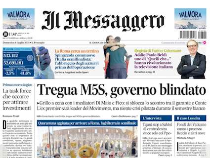 Il Messaggero: "Spinazzola commuove l'Italia semifinalista: l’abbraccio degli azzurri"