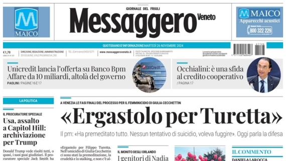 Messaggero Veneto: "Un pari amaro per l'Udinese: proteste per un rigore negato" 