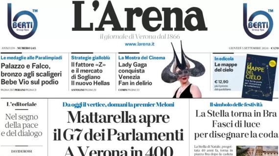 La prima de L'Arena: "Il fattore 'Z' e il mercato di Sogliano: il nuovo Hellas"