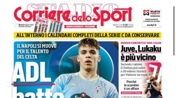 Il Corriere dello Sport in apertura sul Napoli: "ADL batte un colpo"