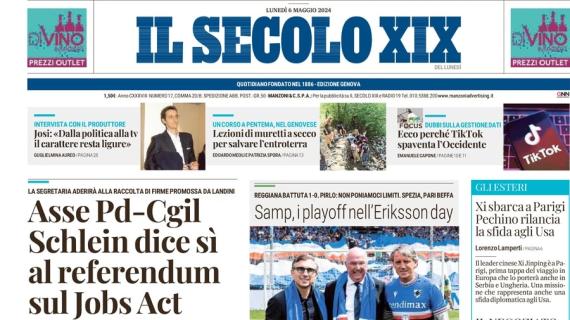 Il Secolo XIX titola: "Samp, i playoff nell'Eriksson day. Genoa, 3-3 show a San Siro"