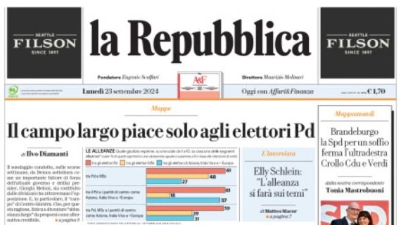 La Repubblica in prima pagina: “Gabbia beffa i nerazzurri e il Milan strappa il derby”