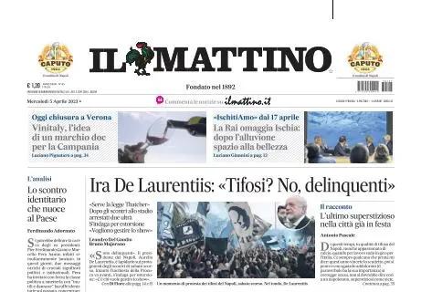 Il Mattino apre con l'ira di Aurelio De Laurentiis: "Tifosi? No, delinquenti"