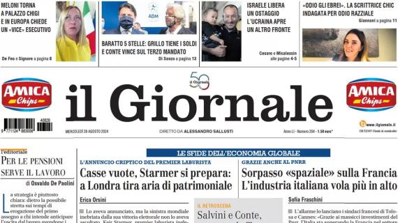 La prima de Il Giornale su Szczesny: "L'uscita coraggiosa del portiere pensatore"