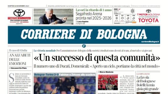 Il Corriere di Bologna sui rossoblù: "Il Bologna torna a vincere e vola al quinto posto"