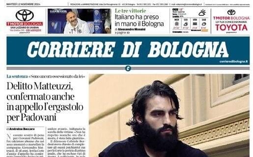 Il Corriere di Bologna in prima pagina: "Vincenzo Italiano ha preso in mano i felsinei"