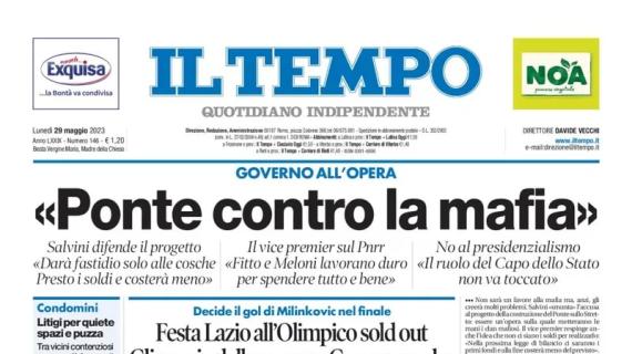 Il Tempo celebra la Champions dei biancocelesti: "Festa Lazio all'Olimpico sold out"