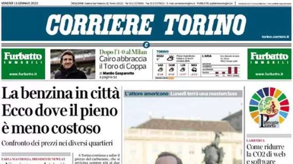 L'apertura del Corriere di Torino sulla Coppa Italia: "Cairo abbraccia il Toro di Coppa"