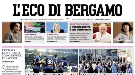 L'Eco di Bergamo in prima pagina: "Atalanta-Napoli, sfida tra big"