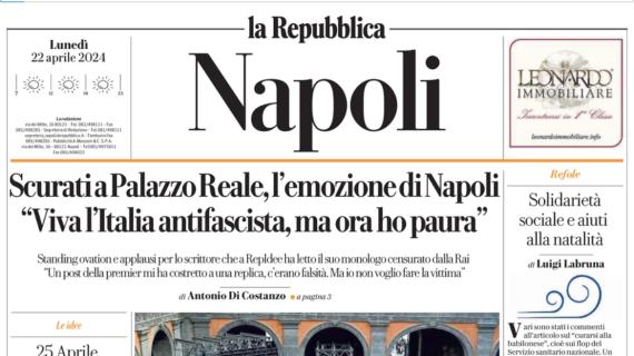 La Repubblica-Napoli: "Salernitana-Fiorentina: follia ultrà, feriti dieci agenti prima della gara"
