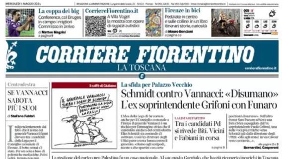 Fiorentina attesa all’esame Bruges. Il Corriere Fiorentino titola: “La coppa dei Big”