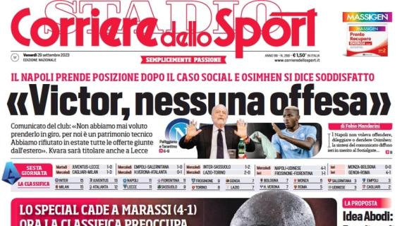 L'apertura del Corriere dello Sport sui giallorossi ko in casa del Genoa: "La Roma a terra"