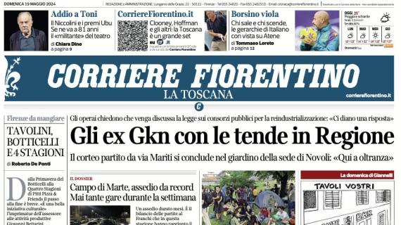 Il Corriere Fiorentino in taglio alto: "Borsino viola, le gerarchie di Italiano con vista Atene"