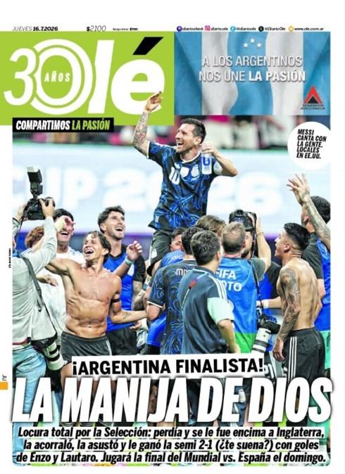 "La Manija de Dios": stampa argentina in estasi per la finale dei Mondiali