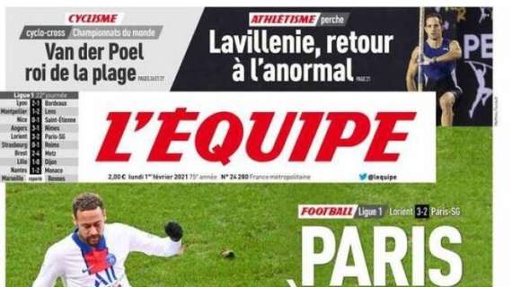 L'apertura de L'Equipe sulla Ligue 1: "Paris a ovest, Lille in oro"